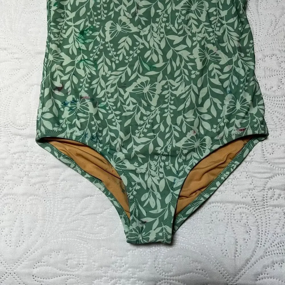 Crewcuts One Piece Floral Ruffle Swim Suit Size 8